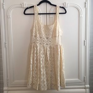 Free People Lace Cream Dress